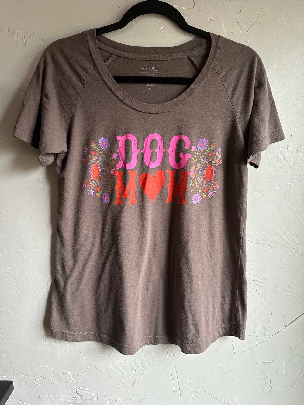 Natural Life Dog Mom Graphic Tee Western Floral Boho Cowgirl Cottagecore S